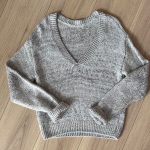 PINK Victoria's Secret Heather Gray V-Neck Sweater